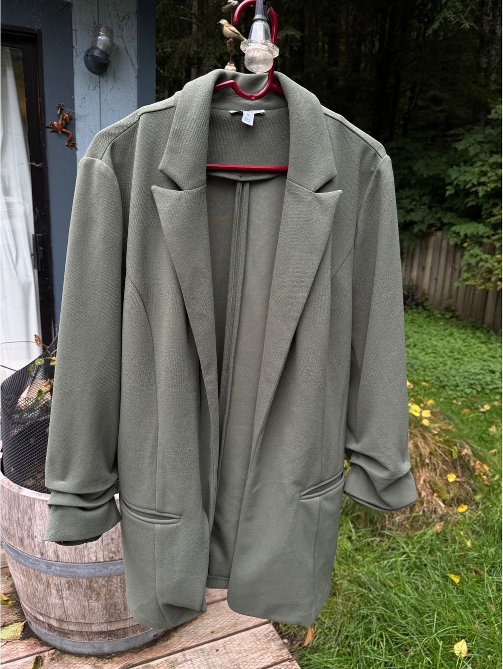 Bar III Women's Olive Green Blazer XL Made in Vietnam